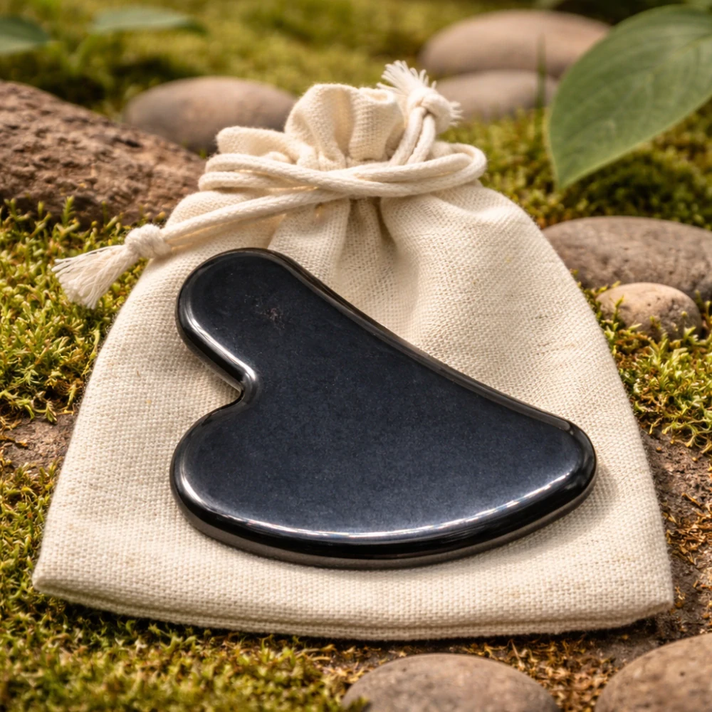 Masážní kámen Gua Sha - HEMATIT