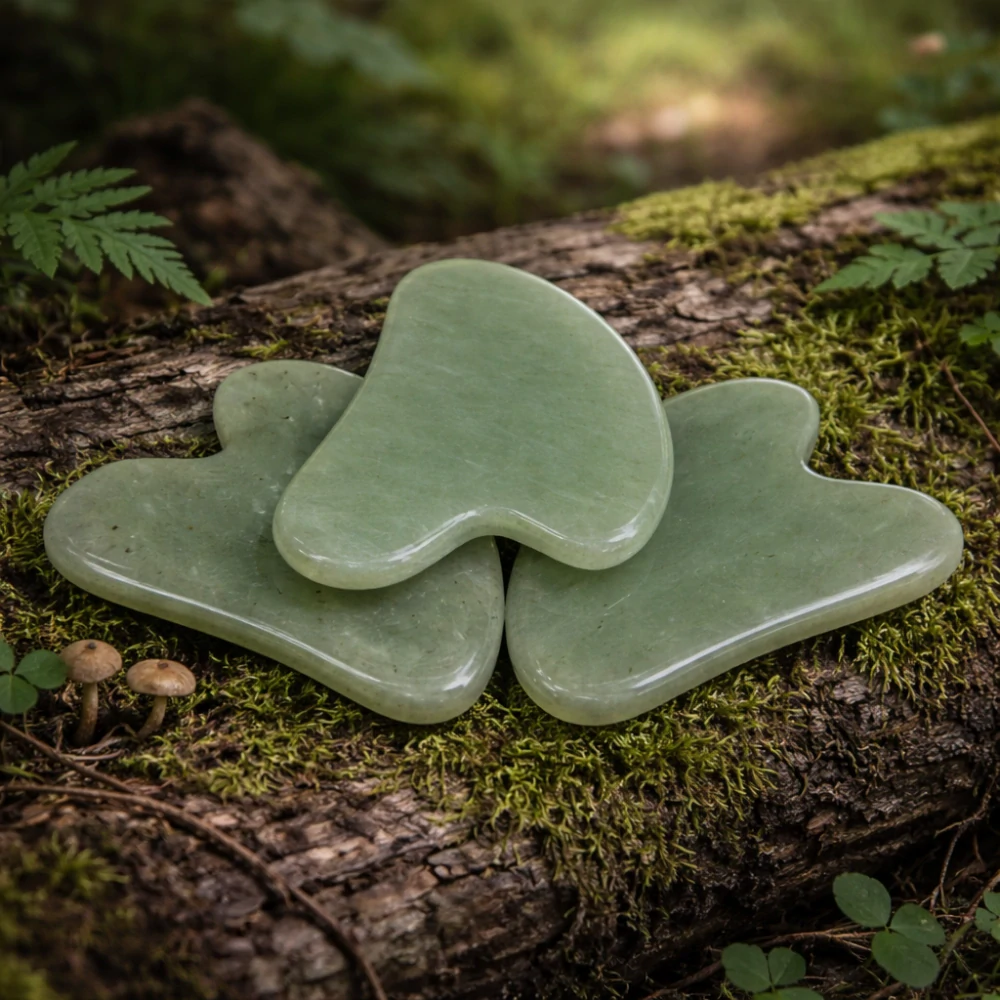 Masážní kámen Gua Sha - ZELENÝ AVANTURÍN