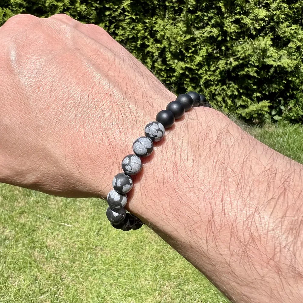 Minerální náramek obsidián, onyx - OSOBNÍ PROBUZENÍ - muž