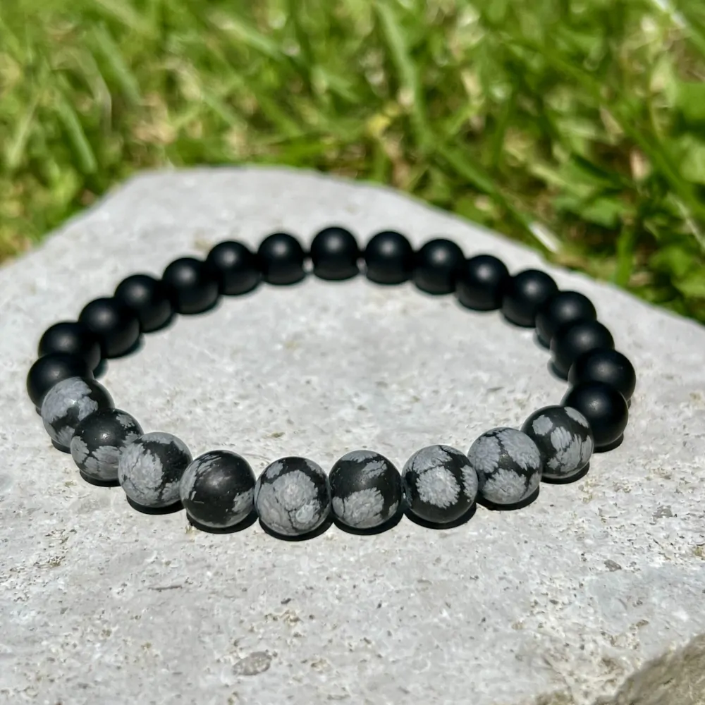 Minerální náramek obsidián, onyx - OSOBNÍ PROBUZENÍ - muž