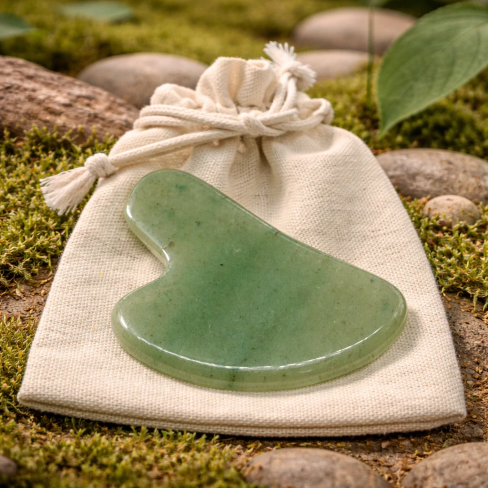 Masážní kámen Gua Sha - ZELENÝ AVANTURÍN