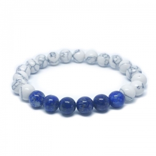 Minerální náramek howlit, lapis lazuli - VLNA