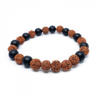 Minerální náramek onyx, rudraksha - SKLÍPKANKA