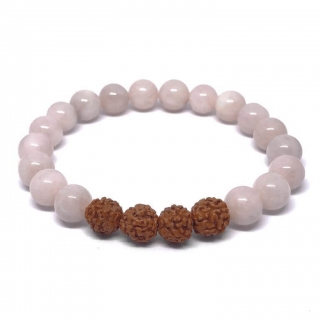 Minerální náramek růženín, rudraksha - POVZNESENÍ