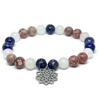 Minerální náramek jaspis, křišťál, lapis lazuli - POTĚŠENÍ
