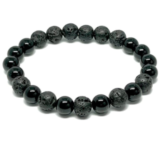 Minerální náramek onyx, lávový kámen - CHARAKTER